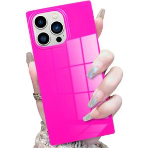 for iPhone 16 Pro Case, Bright Neon Trendy Shockproof Slim Phone Case for Women Girls [Never Fade] [Minimalist Aesthetic] [Reinforced Corners Protection] 6.3 inch 2024, Hot Pink
