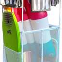Pool Equipment Holder with Towel Drying Bars, Mesh Rolling Pool Storage Organizer Bin, Extra Large with Towel Hanger, (34.5" W x 25" L x 62.6" H), White Style 418566