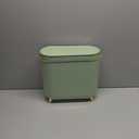 Bathroom Trash Can with Lid 3.2 Gallon Narrow Trash Can Small Plastic Trash Bin 12 Liter with Press Type Lid for Bedroom Bathroom, Mint Green
