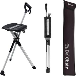 STEP2GOLD Ta-Da Chair S2- Walking Stick Chair, Cane with Seat (32.2")