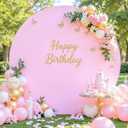 6.6 FT Pink Round Backdrop Cover for Circle Balloon Arch Stand Stretchy Circle Arch Backdrop Covers for Wedding Arch Baby Shower Birthday Party Photo Shoot Photography Arch Background Decorations