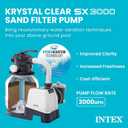 INTEX 3,000 GPH Krystal Clear Sand Filter Pump for Above Ground Pools, Swimming Pool Pump with Automatic Timer - Improved Circulation, Filtration, & Clarity