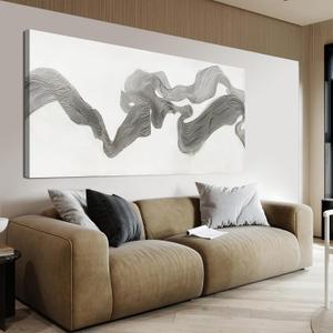 Abstract Wall Art Decor Wall Art Pictures for Living Room Abstract Canvas Art Wall Decor Gray White Wall Art Prints Artwork for Walls Modern Minimalist Wall Art Decorations Home Office Decor 20" X 40"