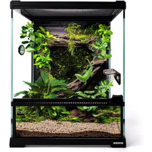 Mini Reptile Glass Terrarium Tank 8"*8"*10" Full View with Front Opening Door,Amphibians Enclosure Habitat Cage for Leopard Gecko Tarantula Young Lizard Hermit Crab Frog Insects Breeding