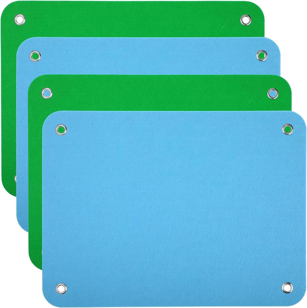 Yunsailing 4 Pieces Felt Board for Toddlers Classroom Flannel Board Stories for Preschool Homeschooling, Kids Felt Story Activity Wall Hanging Children Birthday Gifts, 11.8 x 15.75 Inch, 2 Colors (Blue, Green)