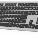 TECKNET Bluetooth Keyboard Rechargeable, 4Device Free Switching (2.4G+BT), UltraSlim Full Size Wireless Keyboard, Quiet Typing, for PC/Laptop/Smart TV/Phone, Adjustable Stand, 12 Multimedia Keys