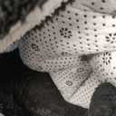 Soft Area Rug for Bedroom, 7x10Ft Moroccan Rugs for Living Room, Geometric Non-Slip Carpet with Memory Foam for Boys Girls's Bedside Office Dining Room Farmhouse, Black and White