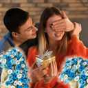 Crochet Flowers Rose Bouquet Blanket- DIY Crochet Flower Bouquet Kit[Need to Weave by Yourself] - Handmade Rose Blanket,for Home Decor100*100CM (Blue)