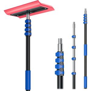 Roof Rakes for Snow Removal, 20FT Telescoping Snow Rake for House Roof, Solar Panels, Cars & RV, Snow Broom Push/Pull, Heavy Duty Aluminum Ice Scraper, No-Scratch Foam Blade, Roof Shovel Tool