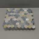 MOFIT Hexagon Peel and Stick Backsplash Tiles Kitchen,Self-Adhesive Metal and Marble Honeycomb Peel and Stick Wall Tiles Sticker Mosaic Heat Resistant(Beige,10sheets)