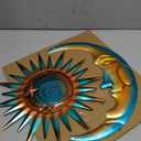 LIFFY Sun Metal Outdoor Wall Decor - 3D Sun Moon Metal Wall Sculpture - Hanging Decoration Gift Ideal for Celestial Decor Home Accent, Bedroom, Garden, Patio, Farmhouse - Lively and Vibrant