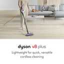 Dyson V8 Plus Cordless Vacuum, Cleans Hard Floors and Carpets, Detangles, Converts to Handheld, 115AW, 2 Power Modes, Up to 40 Minutes