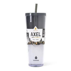 Manna™ Axel™ Plastic Tumbler & Straw Set - Black