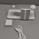 GUSGU 3 in 1 Charging Station for MagSafe Wireless Charger with Three-Level Night Light, 15W Max Fast Charging for iPhone 17/16/15/14/13/, Apple Watch Series 2-11/SE 3/ Ultra 3, AirPods Pro 3-Gray (IOS, White)