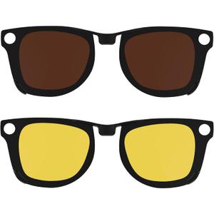 2Pcs Polarized Clip for Ray-Ban Meta Wayfarer RW4008 & Gen 2 RW4012 Large (53-22), Discoloration Clip-on Compatible with Meta Wayfarer Gen 2 Protect Your Eyes, Cool and Fashion (Yellow+Brown)