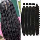 Black Braiding Hair Pre Stretched Hypoallergenic Curly Deep Wave Braids