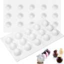 RoseFlower 2pcs Truffle Sphere Silicone Mold, 15-Cavity Silicone Mini Cake Ball Mold, 3D Silicone Baking Mold for Cake Decoration Dessert Mousse Pastry Chocolate Jelly Ice Cream, Round Ball Shape
