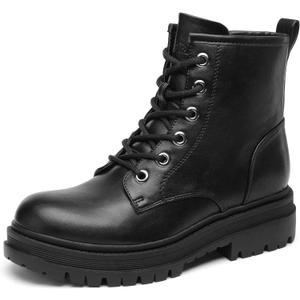 DREAM PAIRS Lace-up Combat Boots Ankle Booties for Women (6.5, Black)