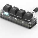 4-Key Cut Copy Paste Select-All Keyboard, Macro Keypad Ctrl A X C V HotSwap One Handed Mechanical Gaming Keyboard, Backlit OSU Keypad for Working and Gaming (Black)