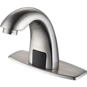 Charmingwater Touchless Bathroom Sink Faucet with Automatic Sensor, Motion Bathroom Faucet with Hole Cover Plate, Brushed Nickel