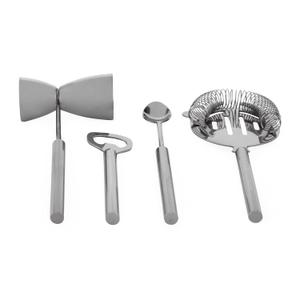5 Piece Bar Tool Set, Silver with Stand