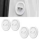 Lonuxi 4PCS Door Latch Lock Cover, Silicone Car Door Lock Cover for Car Door Protector and Noise Reduction, Universal Car Accessories for Most Vehicles (White)
