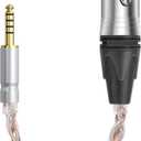 GEEKRIA 4.4mm Balanced Male to 4-Pin XLR Balanced Female Headphones Audio Adapter Cable, OCC Copper Silver Plated Upgrade Cord, Compatible with Amplifiers, Microphones (20cm/8'')