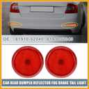 Rear Bumper Reflector Fog Brake Tail Light 81910-02040 8191002040 Red LED for Toyota Corolla 2009-2010 Plastic Red Lens (Set of 2) Replacement