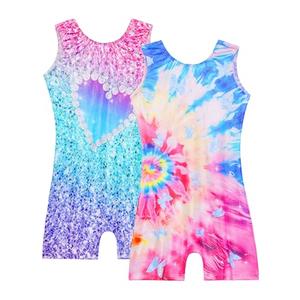 Nymphperi Gymnastics Leotards for Girls, Size 3-4t, Purple/Blue, 2 Pack, Tumbling Outfit Sleeveless Biketards
