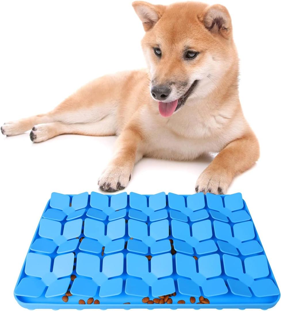 Snuffle Mat for Dogs,Premium Silicone Dog Food Mat 8x13Interactive Feed Game for Boredom,Encourages Natural Foraging Skills and Stress Relief for Medium Pets Smell Training Slow Feed Mat B