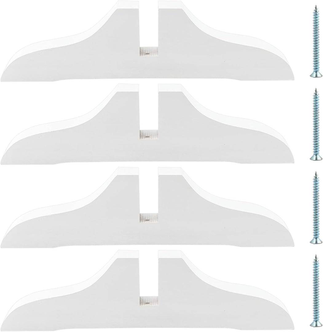 CALIDAKA 4pcs Folding Room Divider Stand,Wooden Room Divider Stand with Screws,Room Divider Screen Holder Feet Partition,Folding Privacy Screen Holder for Hotel Home Office(Color:White)