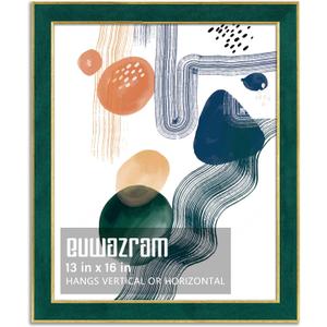 Suede 13x16 Frame - Single Frame, Christmas Elegant Green 13 x 16 Poster Frame, 13x16 Picture Frame for Artwork Puzzles Photos and Movie Posters