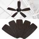 Kittmip 5 Pack Replacement Fan Blades for 42"/52" Ceiling Fan Waterproof Blades Replacement for Broken Substitution Replacing Summer(Black Walnut, 42")