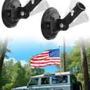 Suction Cup Flag Holder for RV, Camper Flag Pole Angle-Adjustable Car RV Flag Pole Mount, Heavy Duty Flag Holder for Truck, RV, Boat(2 Pack)