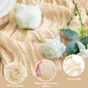 Wokceer Cheesecloth Table Runner 12Pack 10FT Sand Christmas Gauze Cheese Cloth Table Runner for Party Long Rustic Sheer Table Runners for Baby Bridal Shower Wedding Easter Decor