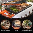 Silicone Griddle Tools Mat for Blackstone - 16 Inch Food Grade Silicone Spatula Mat with Drip Pad, Thickened Side Shelf BBQ Grilling Gadgets Accessory for Outdoor Kitchen Counter Must Have