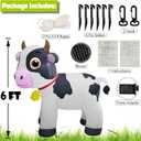 Lulu Home 6FT Inflatable Cow Decoration, Giant Blow Up Dairy Cattle with Built-in LED Lights, Air-Blown Animal Spring Summer Holiday Display for Yard Garden Lawn Indoor Outdoor Farm-Themed Party Decor