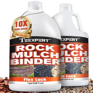 Mulch Glue, Rock Glue for Landscaping, Pea Gravel Binder 2 Gallon Max Cover, Strong Mulch Anchor, Rock Lock Landscape Adhesive for Slopes, Flower Beds, Driveway Edges, Fast Dry & Safe for Plants Pets