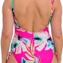 Womens Carabelita Underwire V-Neck Swimsuit with Adjustable Leg (44F, Peony)