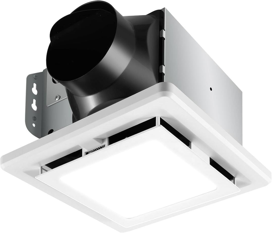 Bathroom Exhaust Fan with Light 110 CFM Quiet 6500K 800LM Household Ventilation Fan Light Combo, Energy Saving Ceiling Mount Bathroom Air extractor, Multipurpose Bath Extractor Easy to Install