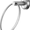 DGYB Suction Cup Hand Towel Ring Brushed Nickel Hand Towel Holder for Bathroom Wall SUS 304 Stainless Steel Kitchen Towel Hanger (Style #07)
