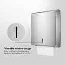 Paper Towel Dispenser Wall Mount Stainless Steel Commercial Paper Towel Holder with Lock Toilet Paper Napkin Holder C Fold Multifold Trifold Paper Towel Dispenser Tissue Holder for Bathroom Public