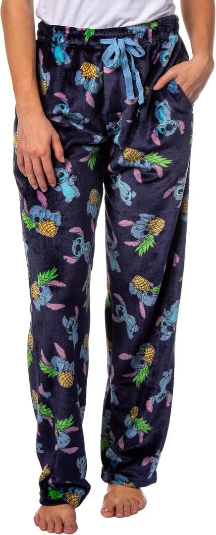 Disney Lilo and Stitch Pajama Pants Pineapple Women's Super Minky Lounge Pajama Pants (Large)