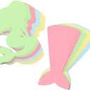 Mermaid and Mermaid Tail Colorful Pastel Paper Shaped Craft Sheets - 24 Count