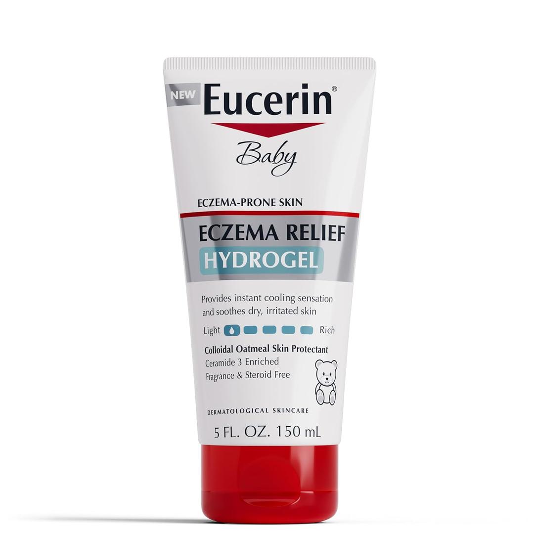 Eucerin Baby Eczema Relief Hydrogel for Dry, Itchy, Eczema-Prone Skin with Colloidal Oatmeal, Hypoallergenic, Fragrance Free and Steroid Free Body Moisturizer for Babies, 5 Fl Oz Tube