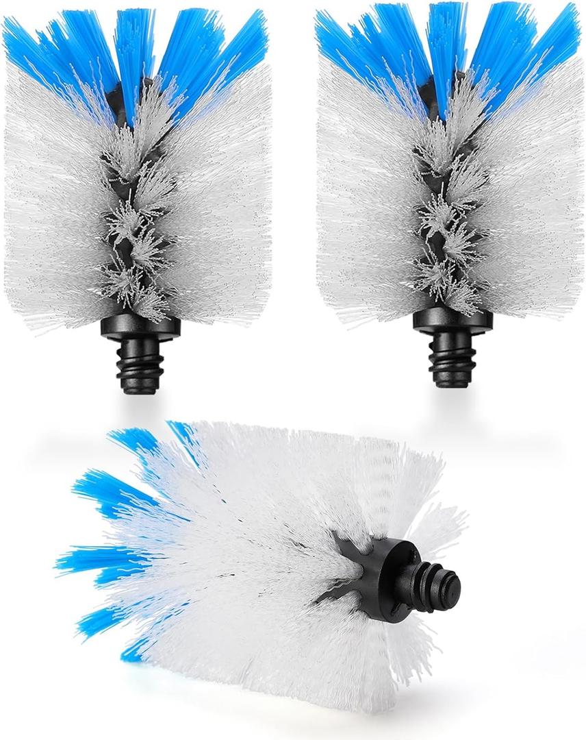 MOSOLAN Stainless Steel Bottle Brush Refills, Replacement Brush Heads, Flat Head, 3 Pack