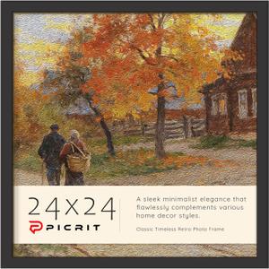 24x24 Picture Frame, Puzzle Frame for Wall Mounting, Black