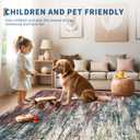 ROYHOME Modern Abstract Living Room Rug 8x10, Washable Area Rugs for Bedroom, Stain Resistant Non Slip Large Rug, Soft Indoor Carpet for Dining Room Table Home Decor, Red/Multi
