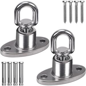 SELEWARE Silent Ball Bearing Swing Hangers, Heavy Duty 360° Rotate Swing Swivel Hook for Wooden Playground Yoga Hammock Chair Rope Punching Bag Porch Tire Web Swing Sets, 1200 Capacity, 2 Pack