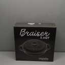 Segretto Cookware 3.6 QT Verde Chiaro (Light Green) Cast Iron Braiser Pan With Lid, Braiser Enameled Cast Iron Casserole Pan With Cover, Lasagna Pan Enamel Cast Iron Skillet with Lid Cookware